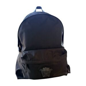 NWT Retail $1450 Versace La Medusa Palazzo Large Black Nylon Unisex Backpack